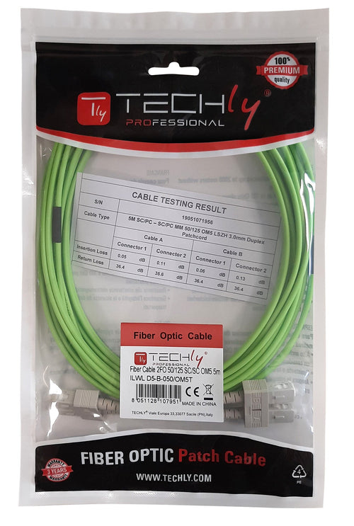 Cavo Fibra Ottica Multimodale OM5 SC/SC 50/125 15 m