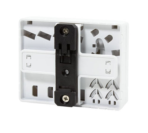 Scatola di connessione indoor FTTH per 4 fibre, 4 adattatori, per guida DIN