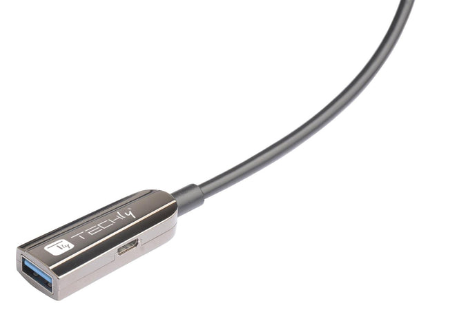 Cavo Ottico Attivo USB 3.0 SuperSpeed Active Optical Cable USB A M/F 50m Nero