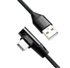 Cavo HighSpeed USB-C&trade Maschio Angolato/USB-A Maschio Dritto 0,3 metri Nero