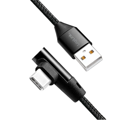 Cavo HighSpeed USB-C&trade Maschio Angolato/USB-A Maschio Dritto 0,3 metri Nero