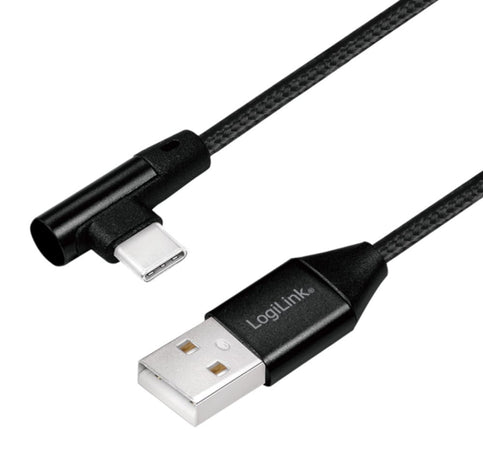Cavo HighSpeed USB-C&trade Maschio Angolato/USB-A Maschio Dritto 0,3 metri Nero