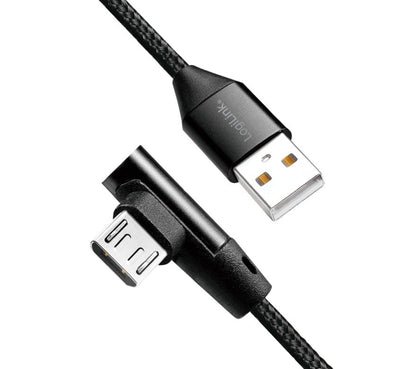 Cavo USB Micro-B Maschio Angolato/USB-A Maschio Dritto 0,3 metri Nero