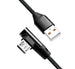 Cavo USB Micro-B Maschio Angolato/USB-A Maschio Dritto 0,3 metri Nero