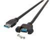 Cavo Prolunga USB 3.2 SuperSpeed A/A M/F da Pannello 1m Nero