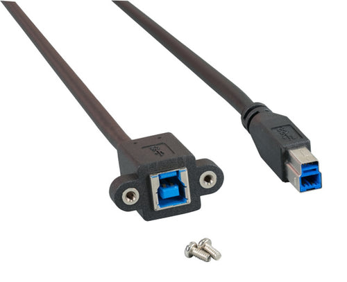 Cavo Prolunga USB 3.0 SuperSpeed B/B M/F da Pannello 1,8m Nero