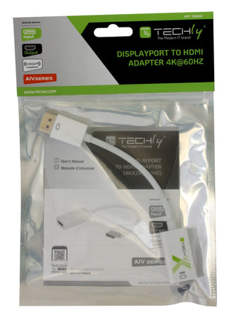 Adattatore Attivo Displayport 1.2 Maschio HDMI Femmina 4K 60Hz 15 cm Bianco