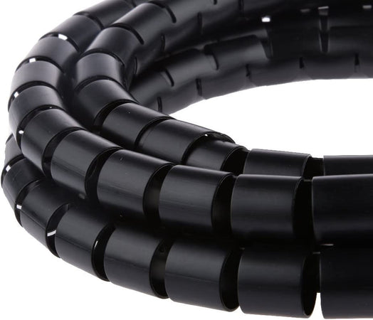 Guaina Raccoglicavi Diametro 25mm a Spirale 20m Nero