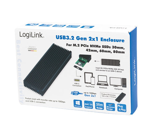 Box Esterno SSD USB3.2 Gen 2x1 USB-C&trade PCIe NVMe