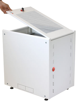 Armadio Rack 19'' ideale per Accumulatori Fotovoltaico 8U P600mm Bianco