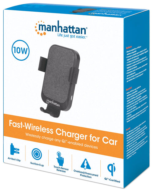 Caricatore rapido da Auto Wireless 10W doppio aggancio e sensore touch
