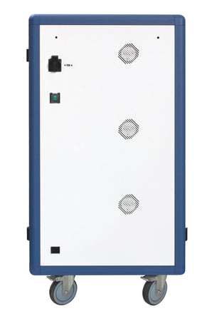 Carrello Stazione di Ricarica USB Ventilato per 30 Notebook/Tablet/Smartphone Bianco/Blu