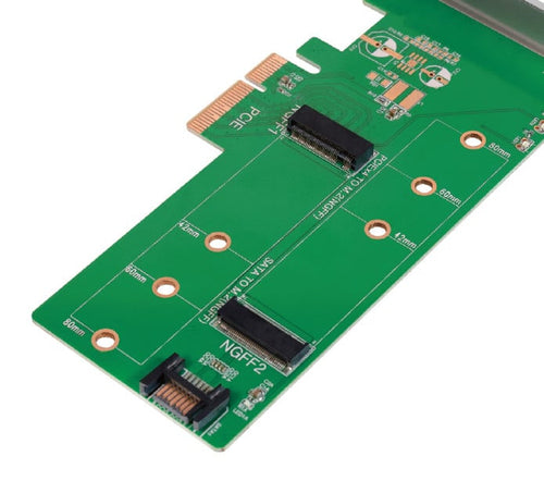 Doppio Adattatore PCIe M.2 per SSD SATA e PCIe SATA