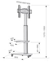 Supporto a Pavimento con Mensola Trolley TV LCD/LED/Plasma 37-70'' Silver