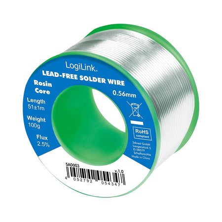 Stagno in Rotolo per Saldatura Senza Piombo Rame 0,7% &oslash 0,56 mm 100g