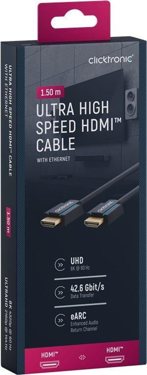 Cavo HDMI Ultra High Speed A/A M/M Alta Qualità eARC 1,5m