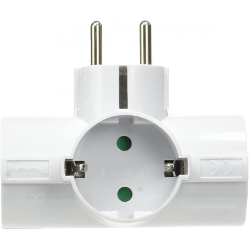 Adattatore Triplo Schuko Spina 2P+T 3 Prese 16A Bianco