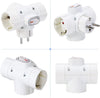 Adattatore Triplo Schuko Spina 2P+T 3 Prese 16A Bianco
