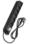 Multipresa 6 Posti Schuko con Interruttore e Cavo 1,5m Nero