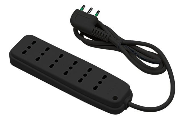 Multipresa 6 Posti con Spina Italiana Angolata Nero