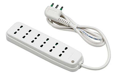 Multipresa 6 Posti con Spina Italiana Angolata Bianco