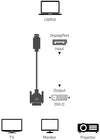 Cavo Monitor DisplayPort Maschio a DVI Maschio Passivo 3 metri Nero