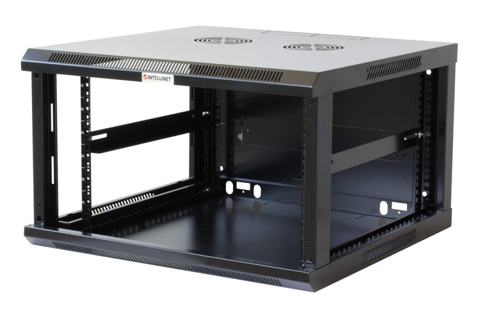Armadio Rack 19'' a muro 6 unit&agrave sezione unica prof. 600mm Nero
