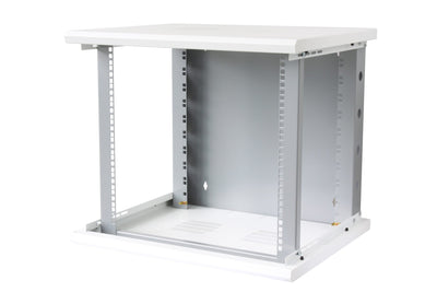 Armadio Rack 19'' a muro 16U sezione unica P.600mm Porta Grigliata Bianco