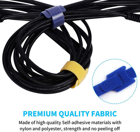 Fascette Fermacavo Multicolor in Feltro Adesivo Set da 10pz