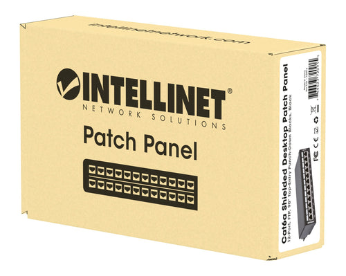 Pannello Patch 12 Posti Cat6a Schermato da Scrivania Nero