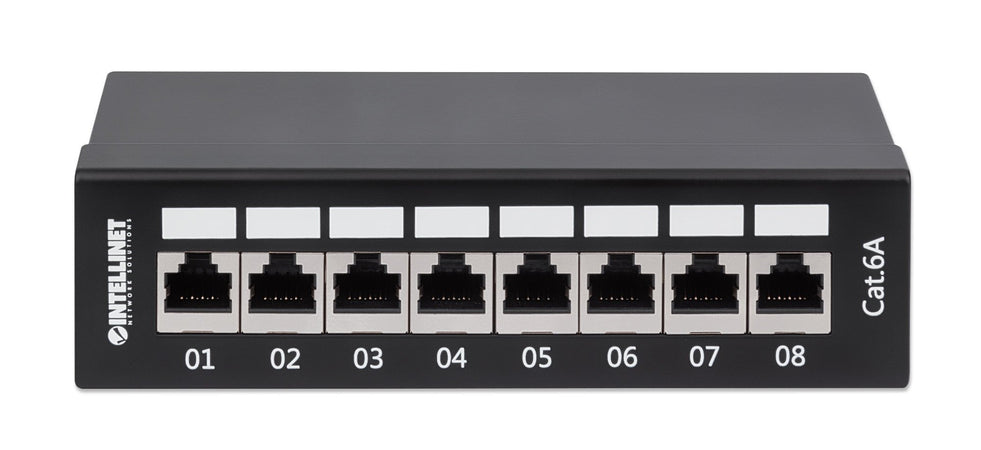Pannello Patch 8 Posti Cat6A Schermato da Scrivania Nero