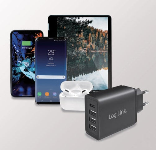 Caricatore da Muro a 4 porte con USB-C&trade 27W