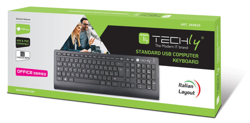 Tastiera Standard USB 104 Tasti Layout Italiano Nero