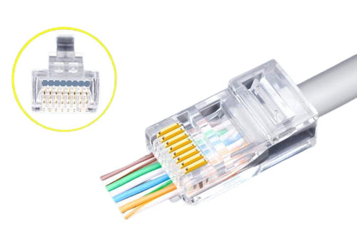 Confezione 50 plug modulari RJ45 passanti Cat6 FastCrimp