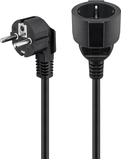 Cavo Alimentazione Schuko Maschio Angolato / Femmina 10m Nero