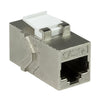 Accoppiatore Cat.6A Keystone 2xRJ45 STP Larghezza solo 14,6 mm Silver
