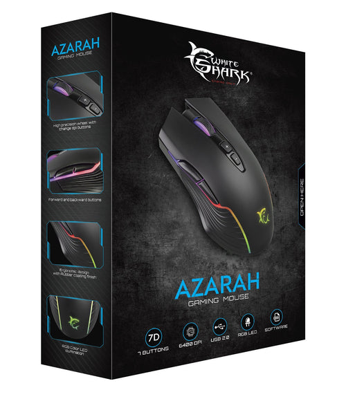 Mouse Gaming 6400 Dpi GM-5003 AZARAH RGB Nero