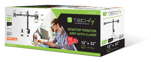 Supporto da Scrivania per 2 Monitor 13-32'' a Morsetto