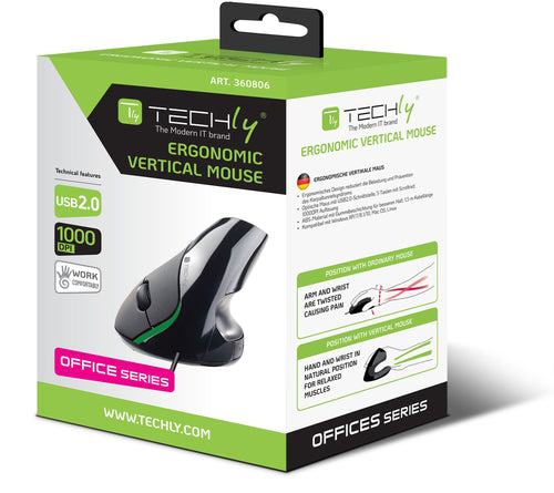 Mouse Verticale Ergonomico USB Nero
