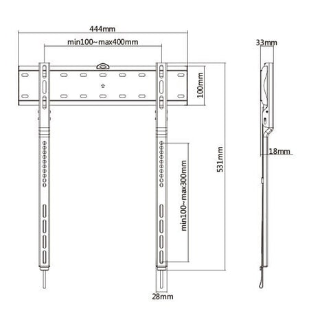Supporto fisso da Muro Ultra-Slim per TV LED/LCD 32-65''
