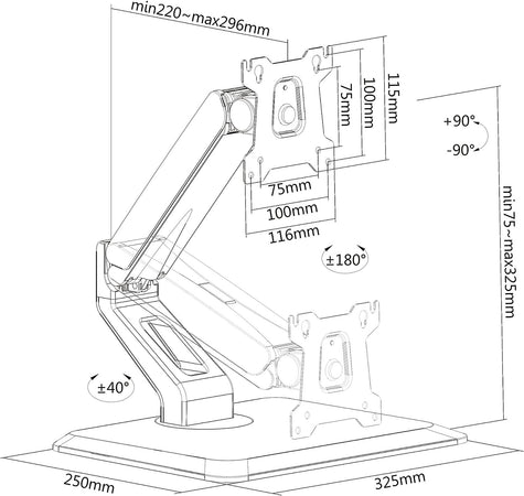 Supporto per Monitor Touch Screen da 17''-32''