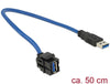 Modulo Keystone USB 3.0 A Maschio / Femmina 250° con Cavo