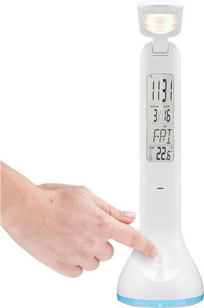 Lampada a LED da Tavolo Ricaricabile con Calendario e Orologio