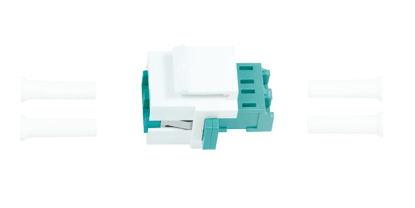 Giunto Fibra LWL LC Duplex Multimodale per Keystone Acqua e Bianco