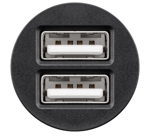 Caricatore Compatto da Auto 2 porte USB max.12W/2.4A Nero