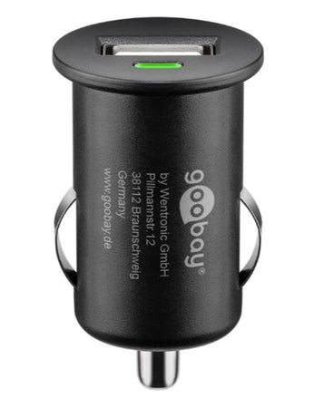Caricatore Compatto da Auto 1 porta USB con uscita 1A Nero