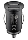 Caricatore Compatto da Auto 2 porte USB max.12W/2.4A Nero
