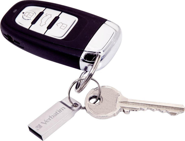Mini Memoria USB Verbatim con Portachiavi 64GB Silver