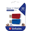 Due Chiavette Store 'n' Click 32GB Rosso e Blu