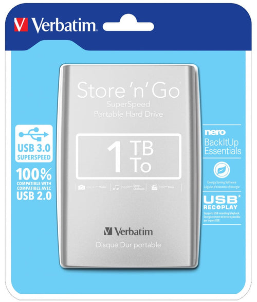 Disco rigido portatile da 1 TB Argento
